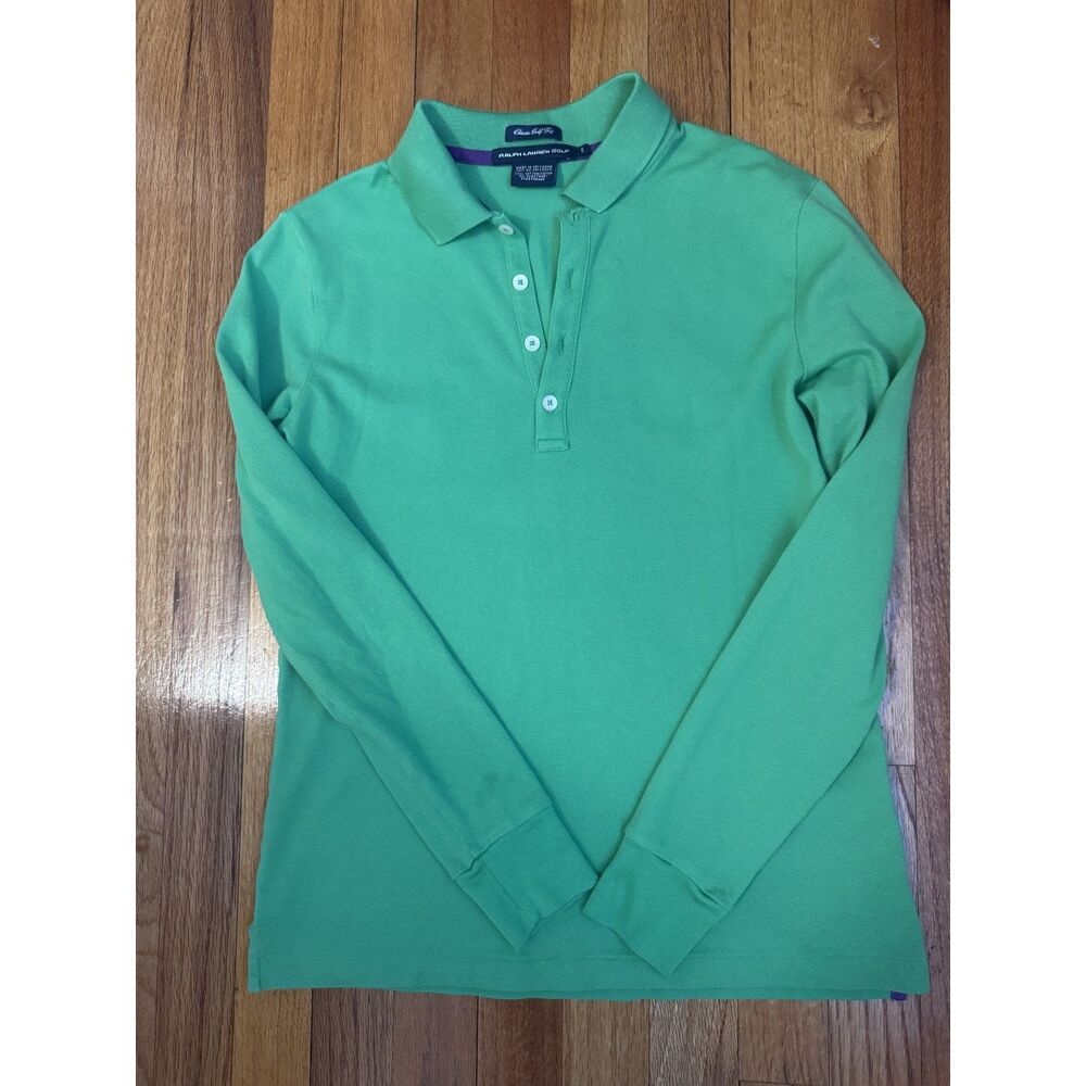 Women's Ralph Lauren Classic Golf Fit Green Long Sleeve Polo Size S